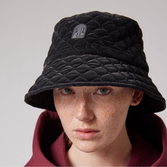 NWT Free People x Parajumpers Quilted Puffer Bucket Hat in Black main image 5